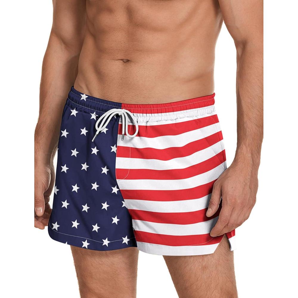 imageCOOFANDY Mens Swim Trunks Quick Dry Board Shorts Swimsuit Swimwear Bathing SuitP American Flag