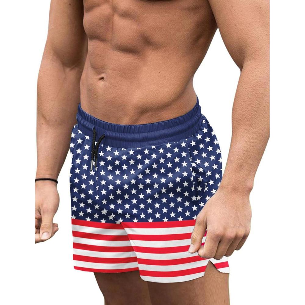 imageCOOFANDY Mens Swim Trunks Quick Dry Board Shorts Swimsuit Swimwear Bathing SuitP American Flag2
