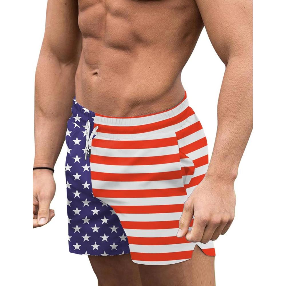 imageCOOFANDY Mens Swim Trunks Quick Dry Board Shorts Swimsuit Swimwear Bathing SuitP American Flag3