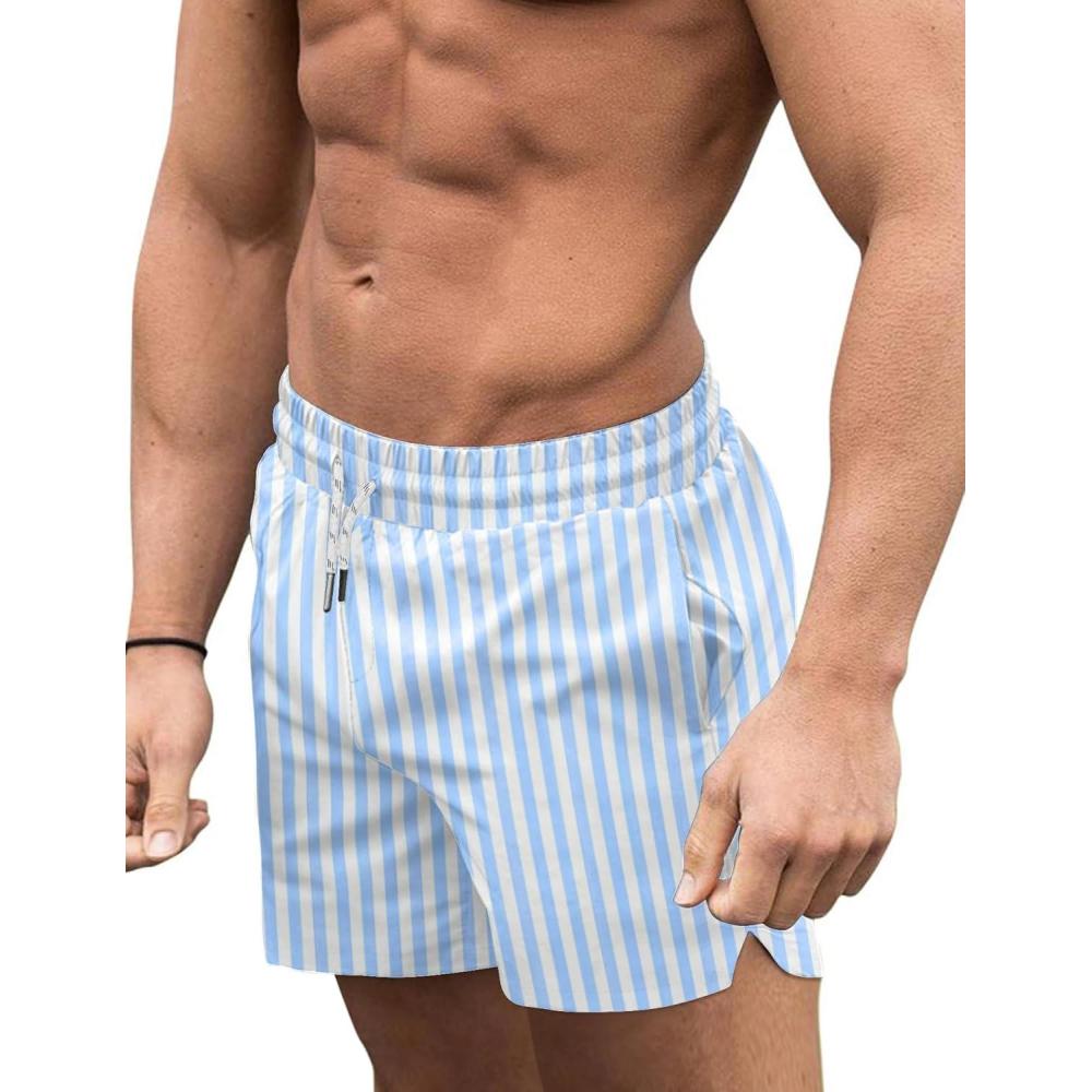 imageCOOFANDY Mens Swim Trunks Quick Dry Board Shorts Swimsuit Swimwear Bathing SuitP Blue Stripe