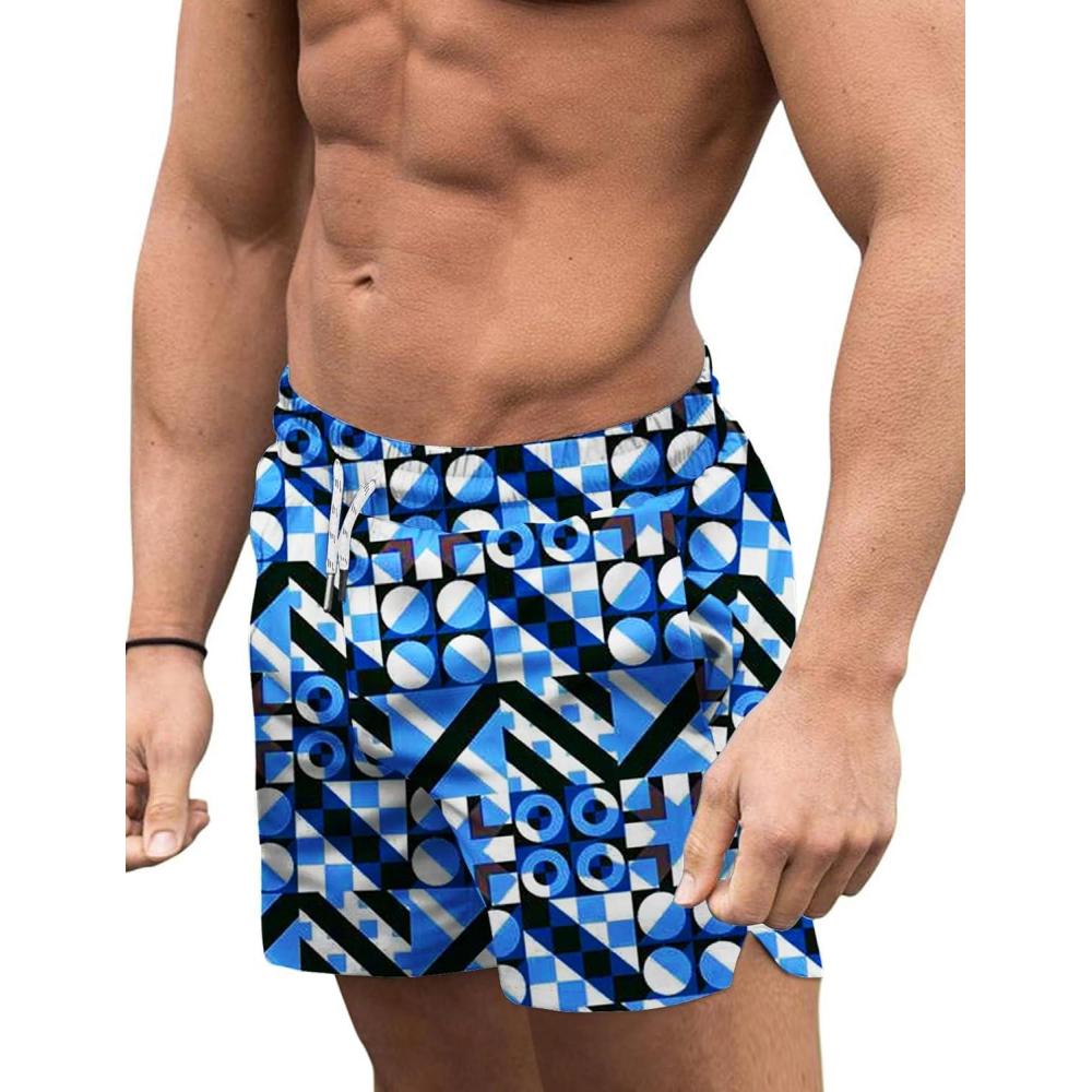imageCOOFANDY Mens Swim Trunks Quick Dry Board Shorts Swimsuit Swimwear Bathing SuitP Geometric Figures