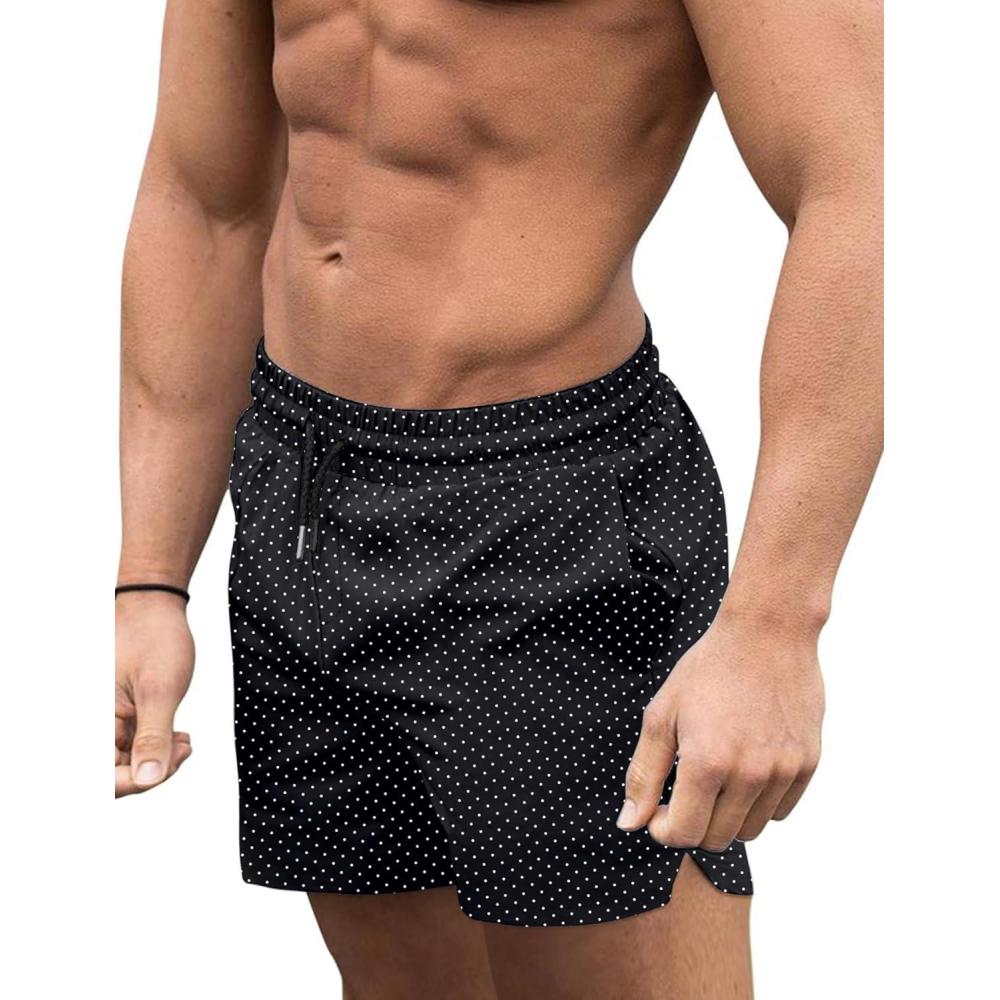 imageCOOFANDY Mens Swim Trunks Quick Dry Board Shorts Swimsuit Swimwear Bathing SuitP White Polka Dots