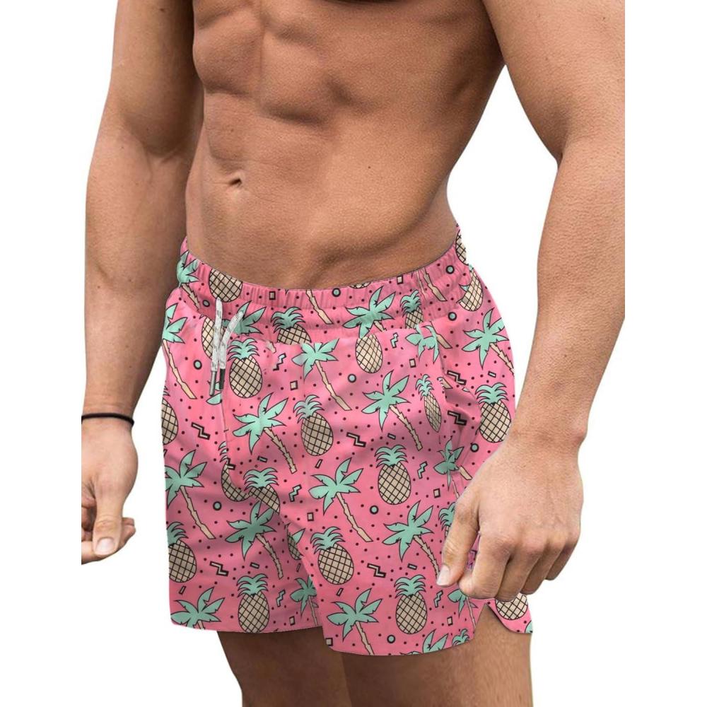 imageCOOFANDY Mens Swim Trunks Quick Dry Board Shorts Swimsuit Swimwear Bathing SuitPalm Red