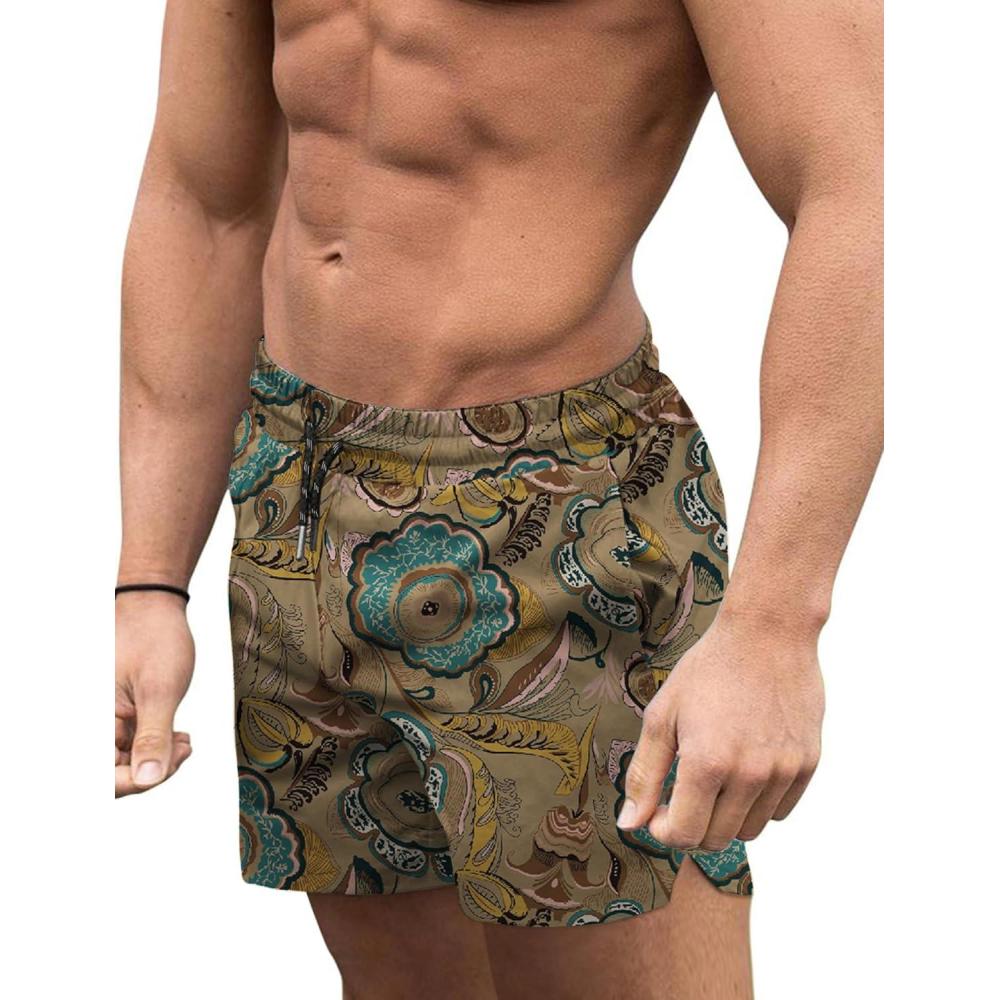 imageCOOFANDY Mens Swim Trunks Quick Dry Board Shorts Swimsuit Swimwear Bathing SuitPrint Hand Painted Floral