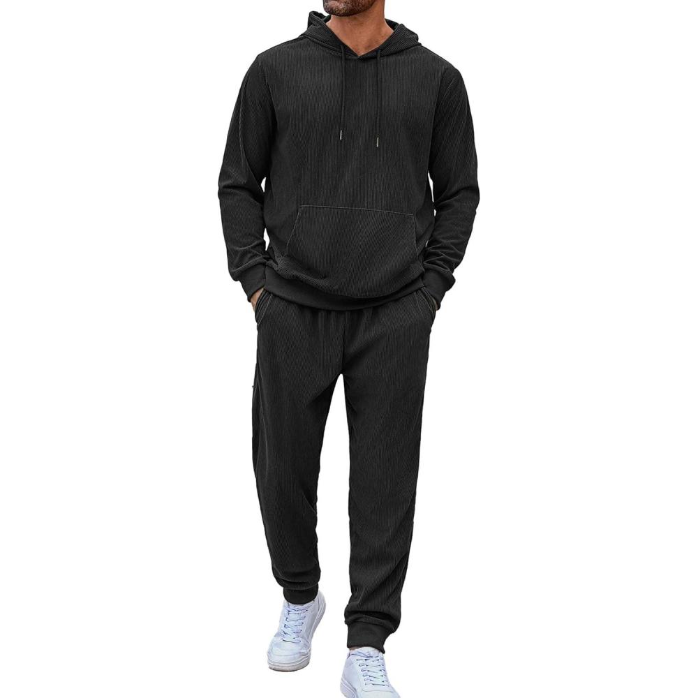 imageCOOFANDY Mens Tracksuit 2 Piece Set Hoodie Sweatsuits Athletic Jogging Suits Casual Sports Outfits01black