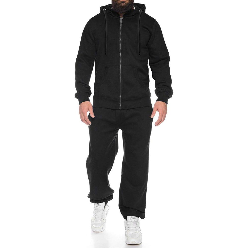 imageCOOFANDY Sweatsuits for Men 2 Piece tracksuit Sets Full Zip Hoodie Sweatpants for Men Casual Sports Jogging Suits S4XLBlack