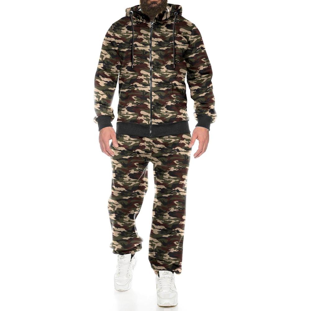 imageCOOFANDY Sweatsuits for Men 2 Piece tracksuit Sets Full Zip Hoodie Sweatpants for Men Casual Sports Jogging Suits S4XLBright Camo