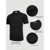 COOFANDY Knit Polo Shirts for Men Short Sleeve Textured Polo Shirt Slim Fit Summer Collared T Shirt with Pocket(A-black)