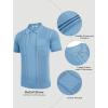 COOFANDY Knit Polo Shirts for Men Short Sleeve Textured Polo Shirt Slim Fit Summer Collared T Shirt with Pocket(Light Blue)