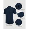 COOFANDY Knit Polo Shirts for Men Short Sleeve Textured Polo Shirt Slim Fit Summer Collared T Shirt with Pocket(Navy Blue)
