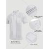 COOFANDY Knit Polo Shirts for Men Short Sleeve Textured Polo Shirt Slim Fit Summer Collared T Shirt with Pocket(White)
