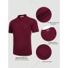 COOFANDY Knit Polo Shirts for Men Short Sleeve Textured Polo Shirt Slim Fit Summer Collared T Shirt with Pocket(Wine Red)