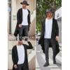 COOFANDY Long Hooded Cardigan Ruffle Shawl Collar Open Front Lightweight Drape Cape Overcoat with Pockets(Black)