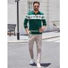 COOFANDY Long Sleeve Polo Shirts for Men Knit Polo Sweater Lightweight Ribbed Pullover Sweater(Christmas Green & White)