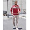 COOFANDY Long Sleeve Polo Shirts for Men Knit Polo Sweater Lightweight Ribbed Pullover Sweater(Christmas Red & White)