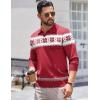 COOFANDY Long Sleeve Polo Shirts for Men Knit Polo Sweater Lightweight Ribbed Pullover Sweater(Christmas Red & White)