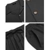 COOFANDY Men 2 Piece Linen Outfit Beach Button Down Shirt Casual Loose Pant Sets(Black)