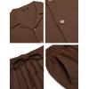 COOFANDY Men 2 Piece Linen Outfit Beach Button Down Shirt Casual Loose Pant Sets(Brown)