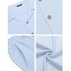 COOFANDY Men 2 Piece Linen Outfit Beach Button Down Shirt Casual Loose Pant Sets(Clear Blue)
