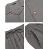 COOFANDY Men 2 Piece Linen Outfit Beach Button Down Shirt Casual Loose Pant Sets(Grey)