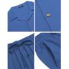 COOFANDY Men 2 Piece Linen Outfit Beach Button Down Shirt Casual Loose Pant Sets(Royal Blue)