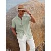 COOFANDY Men 2 Piece Linen Outfit Beach Button Down Shirt Casual Loose Pant Sets(Sage Green Shirt/White Pants)
