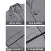 COOFANDY Men 2 Piece Suits One Button Blazer Jacket Tuxedo Slim Fit Suit Pant(Light Grey)