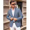 COOFANDY Men Casual Blazer Sport Coats Slim Fit Lightweight Business Two Button Suit Jackets(Grey Blue)