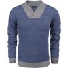 COOFANDY Men Casual Knitted Sweaters Shawl Collar Dress Sweater Long Sleeve V-Neck Pullover Tops(Blue)