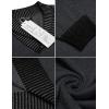 COOFANDY Men Casual Knitted Sweaters Shawl Collar Dress Sweater Long Sleeve V-Neck Pullover Tops(Dark Grey)