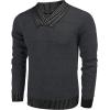 COOFANDY Men Casual Knitted Sweaters Shawl Collar Dress Sweater Long Sleeve V-Neck Pullover Tops(Dark Grey)