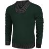 COOFANDY Men Casual Knitted Sweaters Shawl Collar Dress Sweater Long Sleeve V-Neck Pullover Tops(Green)