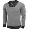 COOFANDY Men Casual Knitted Sweaters Shawl Collar Dress Sweater Long Sleeve V-Neck Pullover Tops(Grey)