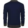 COOFANDY Men Casual Knitted Sweaters Shawl Collar Dress Sweater Long Sleeve V-Neck Pullover Tops(Navy Blue)