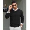 COOFANDY Men Casual V Neck Sweater Ribbed Knit Slim Fit Long Sleeve Pullover Top(Black)