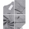 COOFANDY Men Casual V Neck Sweater Ribbed Knit Slim Fit Long Sleeve Pullover Top(Light Grey)