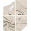 COOFANDY Men Casual V Neck Sweater Ribbed Knit Slim Fit Long Sleeve Pullover Top(Light Khaki)