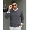 COOFANDY Men Casual V Neck Sweater Ribbed Knit Slim Fit Long Sleeve Pullover Top(Pat1)