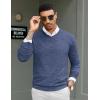 COOFANDY Men Casual V Neck Sweater Ribbed Knit Slim Fit Long Sleeve Pullover Top(Pattern 5)