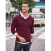 COOFANDY Men Casual V Neck Sweater Ribbed Knit Slim Fit Long Sleeve Pullover Top(Purple)
