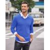COOFANDY Men Casual V Neck Sweater Ribbed Knit Slim Fit Long Sleeve Pullover Top(Royal Blue)