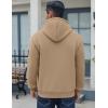 COOFANDY Men Cotton Fleece Hooded Sweatshirt Casual Long Sleeve Hoodies Pullover Fashion Drawstring Hoodie with Kanga Pocket(Khaki)
