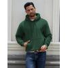 COOFANDY Men Cotton Fleece Hooded Sweatshirt Casual Long Sleeve Hoodies Pullover Fashion Drawstring Hoodie with Kanga Pocket(Lake Green)