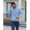 COOFANDY Men Cotton Fleece Hooded Sweatshirt Casual Long Sleeve Hoodies Pullover Fashion Drawstring Hoodie with Kanga Pocket(Light Blue)