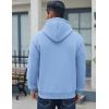 COOFANDY Men Cotton Fleece Hooded Sweatshirt Casual Long Sleeve Hoodies Pullover Fashion Drawstring Hoodie with Kanga Pocket(Light Blue)