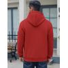 COOFANDY Men Cotton Fleece Hooded Sweatshirt Casual Long Sleeve Hoodies Pullover Fashion Drawstring Hoodie with Kanga Pocket(Red)