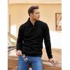 COOFANDY Men Dress Sweater Shawl Collar Sweatshirt Fashion Light Fleece Sweatshirt Dark Blue(Black)