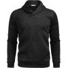 COOFANDY Men Dress Sweater Shawl Collar Sweatshirt Fashion Light Fleece Sweatshirt Dark Blue(Black)