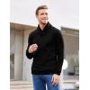 COOFANDY Men Dress Sweater Shawl Collar Sweatshirt Fashion Light Fleece Sweatshirt Dark Blue(Black)