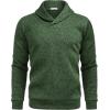 COOFANDY Men Dress Sweater Shawl Collar Sweatshirt Fashion Light Fleece Sweatshirt Dark Blue(Blackish Green)